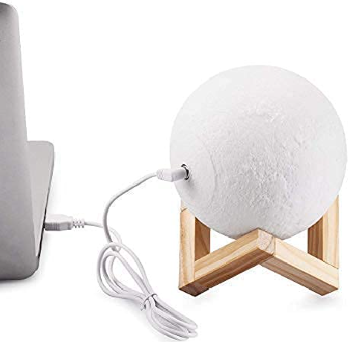 LunarSphere 3D Moon Light Lamp with 7  Changing colours