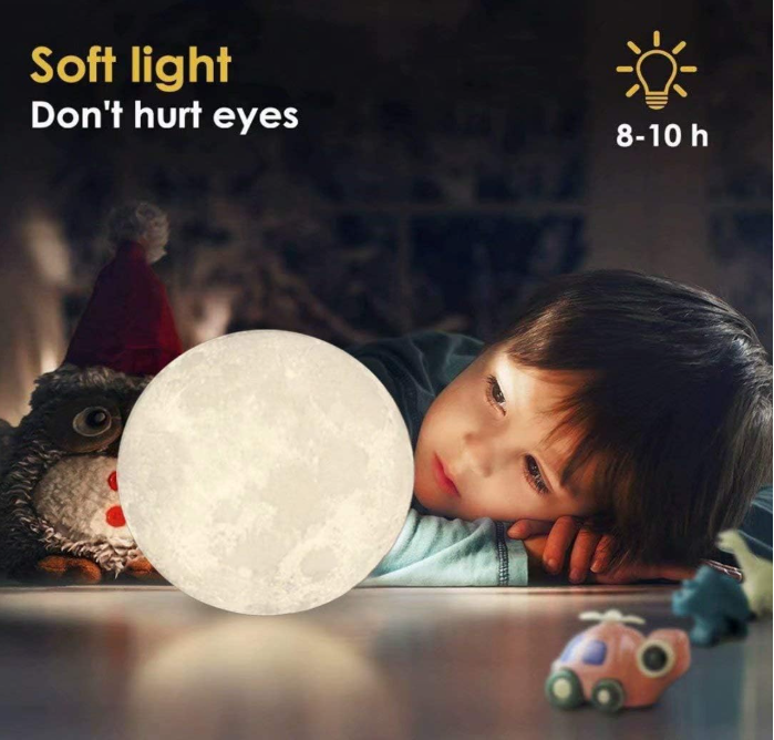 LunarSphere 3D Moon Light Lamp with 7  Changing colours