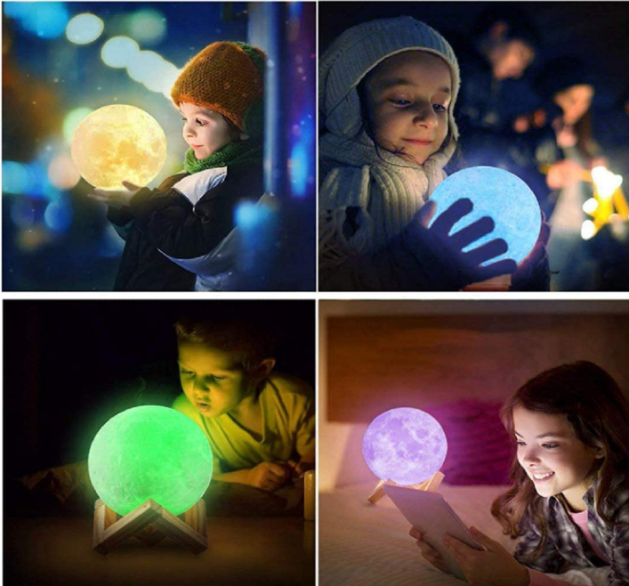 LunarSphere 3D Moon Light Lamp with 7  Changing colours