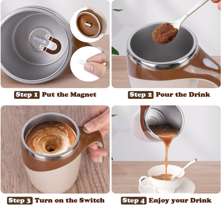 Twist-a-Brew™ Automatic Magnetic Stirring Coffee Mug